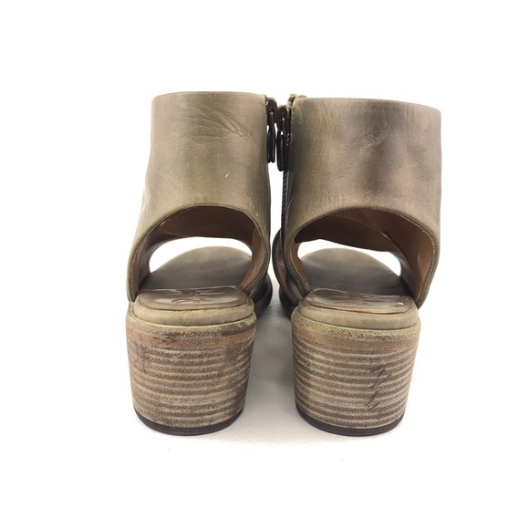 P. Monjo Olive Leather Cutout Zip Ankle Sandals EUR 38 - Picture 6 of 12